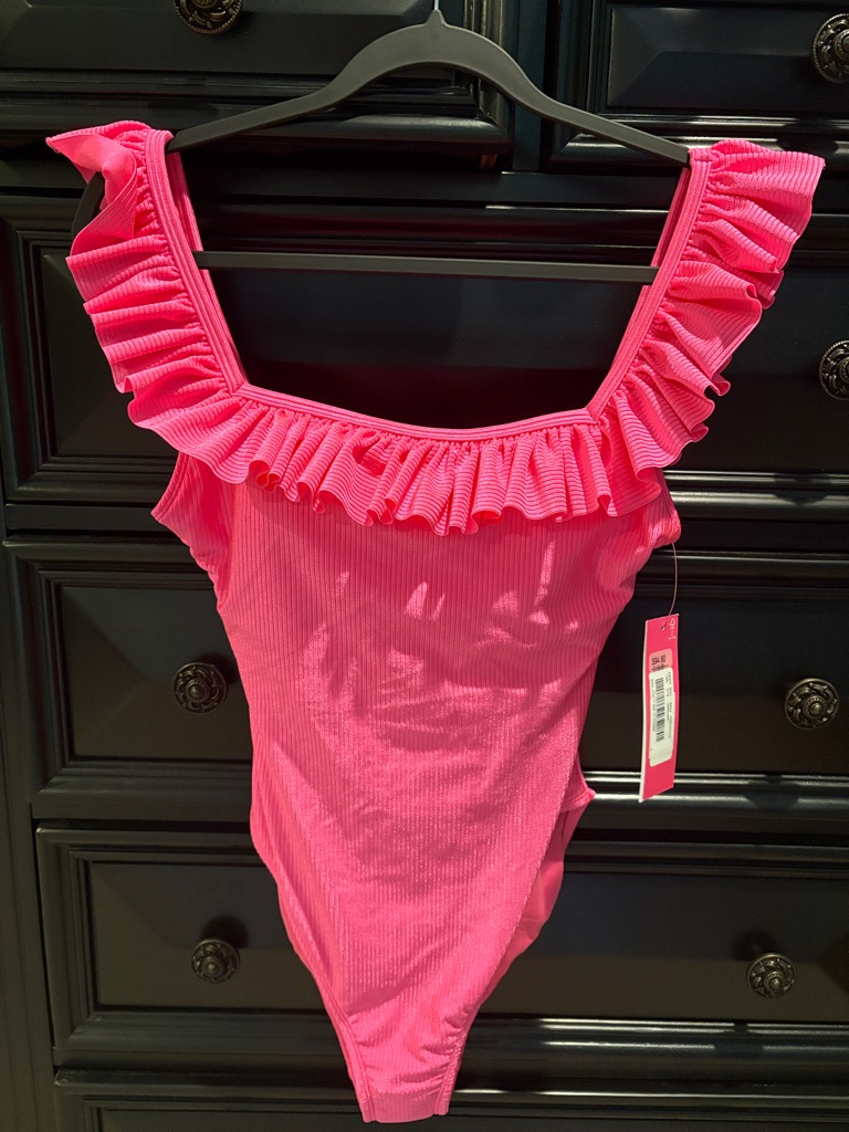Lilly Pulitzer Neon Pink Ruffled One-Piece Swimsuit